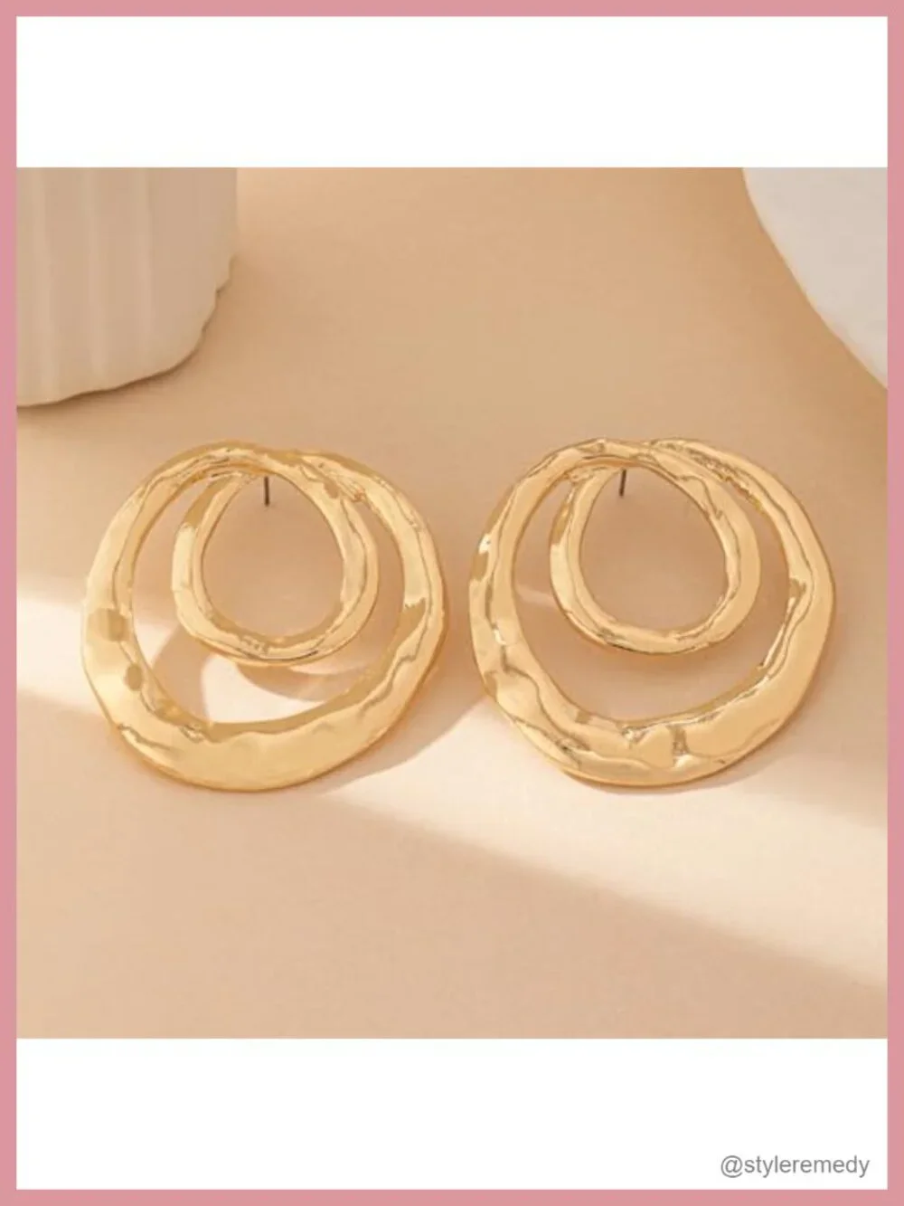 Chunky Geometric Big Dangle Earrings Large Round Statement Drop Earrings Circle